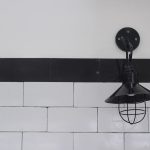 Photo Industrial iron wall lamp for kitchen