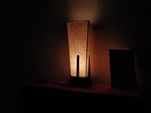 Photo "Bamboo glass combination table lamp for living room"