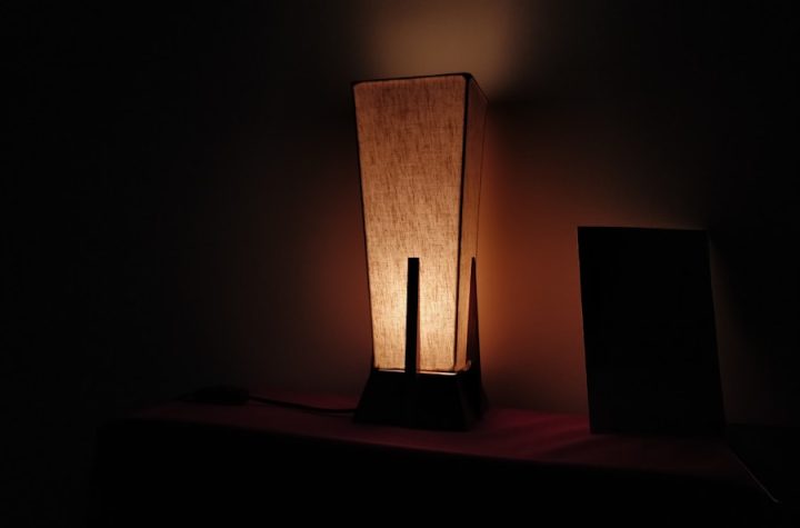 Photo "Bamboo glass combination table lamp for living room"