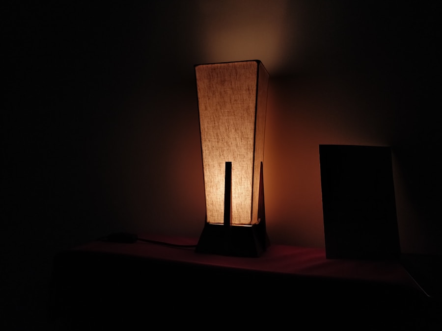 Photo "Bamboo glass combination table lamp for living room"